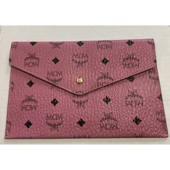 MCM Handbags - MCM Pink Envelope Clutch Travel Pouch Bag